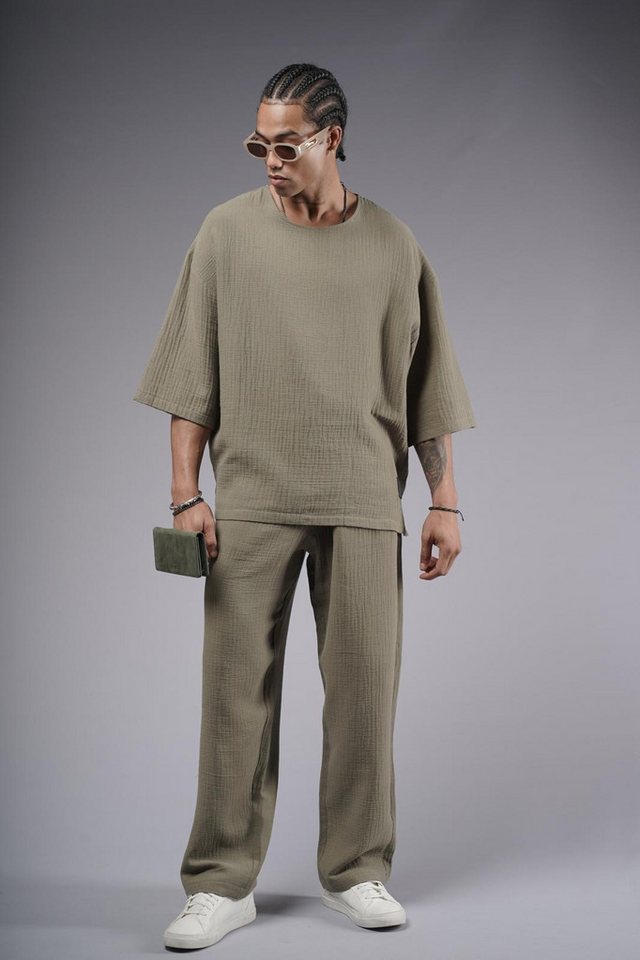 Denim Distriqt Freizeitanzug Feiner Leinen Oversized 2 Teiler aus Baumwolle (2-tlg) von Denim Distriqt