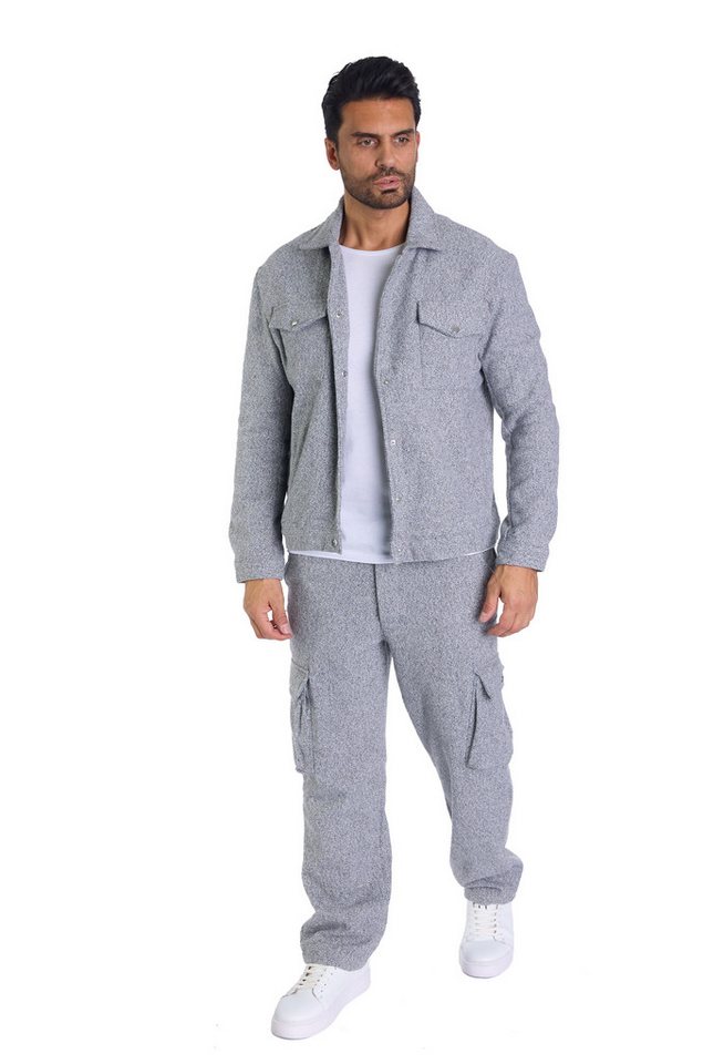 Denim Distriqt Freizeitanzug Herren Freizeitanzug mit Baggy Hose Grau M (2-tlg) von Denim Distriqt