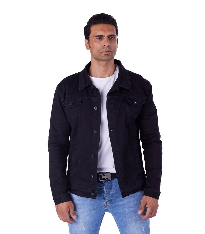 Denim Distriqt Jeansjacke Herren Basic Jeansjacke mit Stretch in Slim Fit Schwarz XL von Denim Distriqt