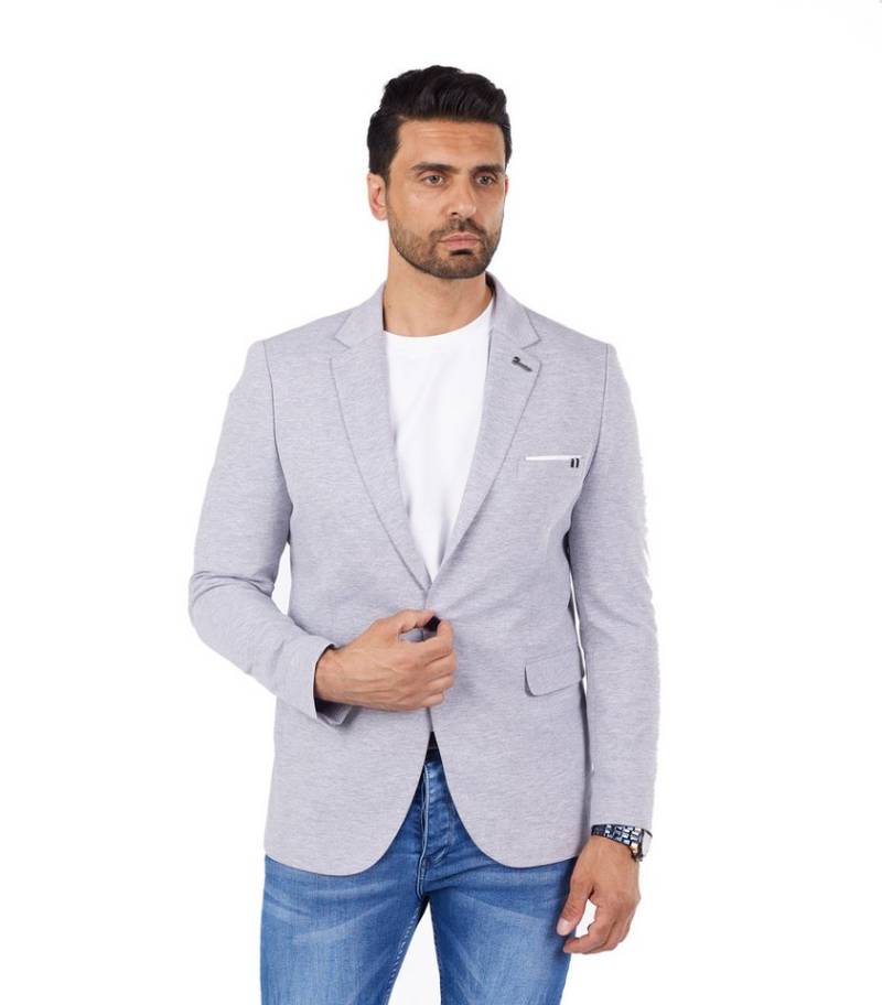 Denim Distriqt Jerseyblazer Sportliches Jersey Übergrößen Sakko mit Stretch von Denim Distriqt