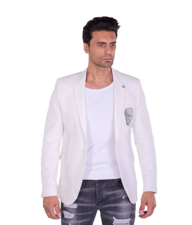 Denim Distriqt Jerseysakko Elegantes Totenkopf Sakko im coolen Design mit Stretch von Denim Distriqt