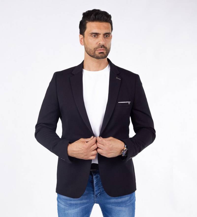 Denim Distriqt Jerseysakko Sportliches Herren SLIM FIT Jersey Sakko mit Stretch von Denim Distriqt