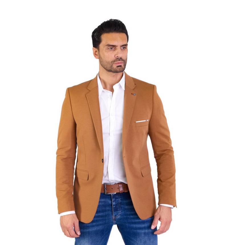 Denim Distriqt Jerseysakko Sportliches Herren Slim Fit Jersey Sakko Camel 50 = M Dehnbar von Denim Distriqt