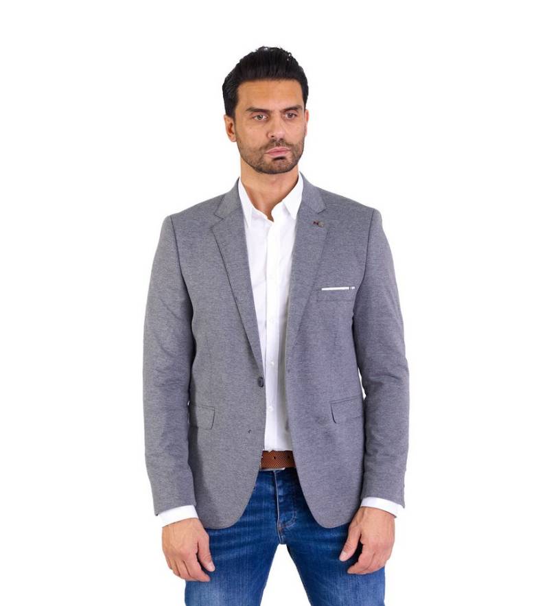 Denim Distriqt Jerseysakko Sportliches Herren Slim Fit Jersey Sakko Grau 48 = S Dehnbar von Denim Distriqt