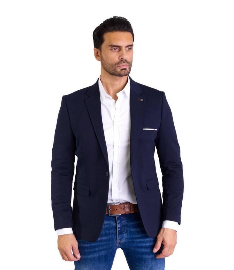 Denim Distriqt Jerseysakko Sportliches Herren Slim Fit Jersey Sakko Navy 48 = S Dehnbar von Denim Distriqt