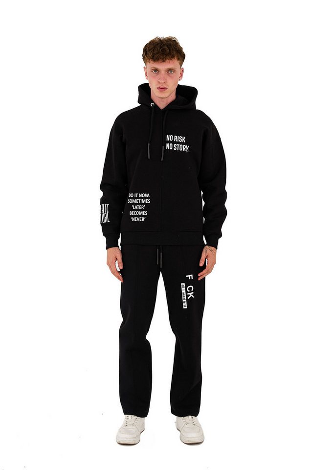 Denim Distriqt Jogginganzug Sportlicher Herren Jogginganzug in Oversized Schwarz M von Denim Distriqt