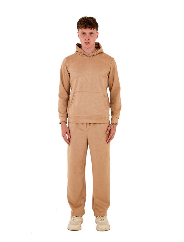 Denim Distriqt Jogginganzug Sportlicher Samt Jogginganzug mit Baggyhose Camel S von Denim Distriqt