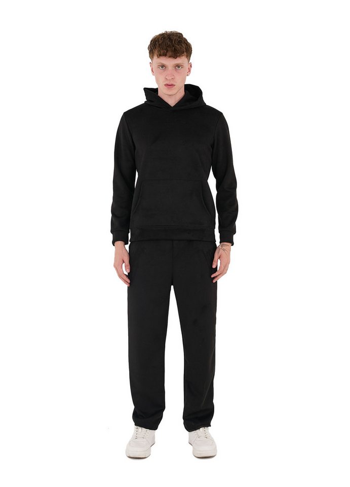 Denim Distriqt Jogginganzug Sportlicher Samt Jogginganzug mit Baggyhose Schwarz M von Denim Distriqt