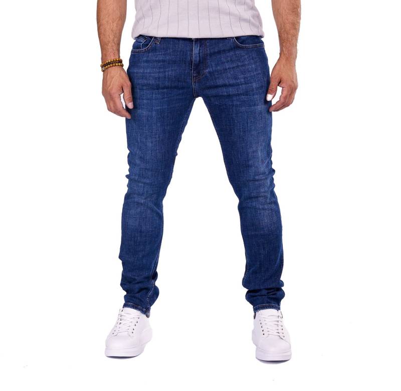 Denim Distriqt Slim-fit-Jeans Lässige Herren Regular Fit Jeans mit stretch Blau 3017 W36/L34 von Denim Distriqt