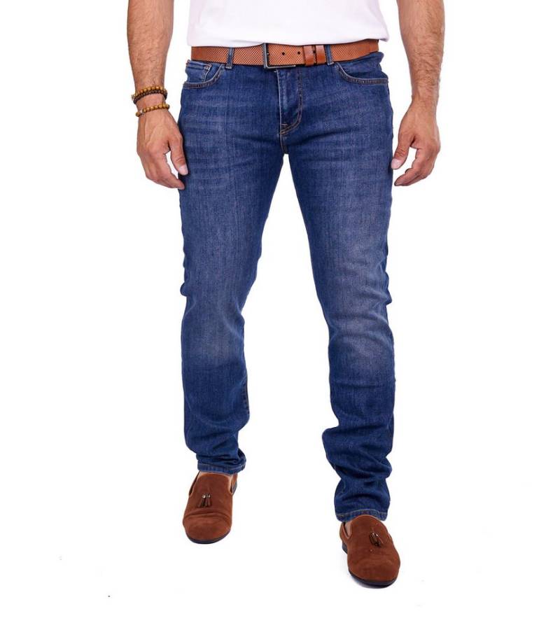 Denim Distriqt Slim-fit-Jeans Regular Fit Herren Jeanshose mit Stretchanteil Blau 3010 W38/L34 von Denim Distriqt