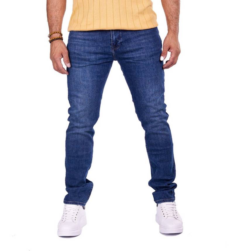 Denim Distriqt Slim-fit-Jeans Regular Fit Herren Jeanshose mit Stretchanteil Blau 3012 W32/L34 von Denim Distriqt