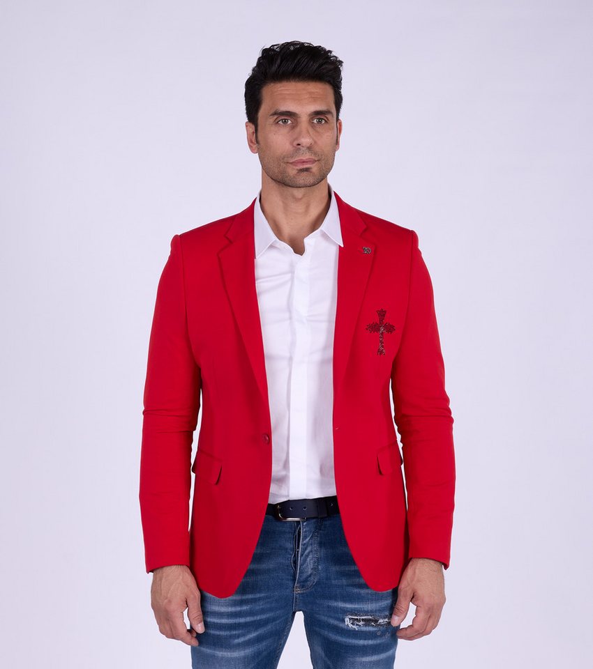 Denim Distriqt Sakko Designer Slim Fit Strass Herren Sakko Rot 58 Denim Distriqt Sakko Designer Slim Fit Strass Herren Sakko Rot 58 von Denim Distriqt