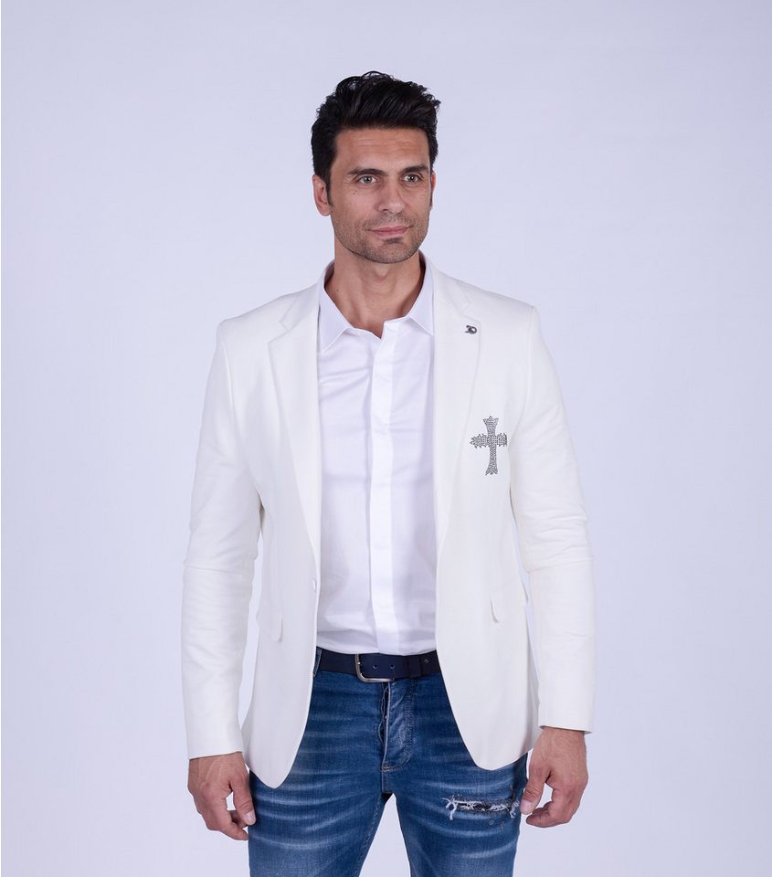 Denim Distriqt Sakko Designer Slim Fit Strass Herren Sakko Weiß 56 Denim Distriqt Sakko Designer Slim Fit Strass Herren Sakko Weiß 56 von Denim Distriqt