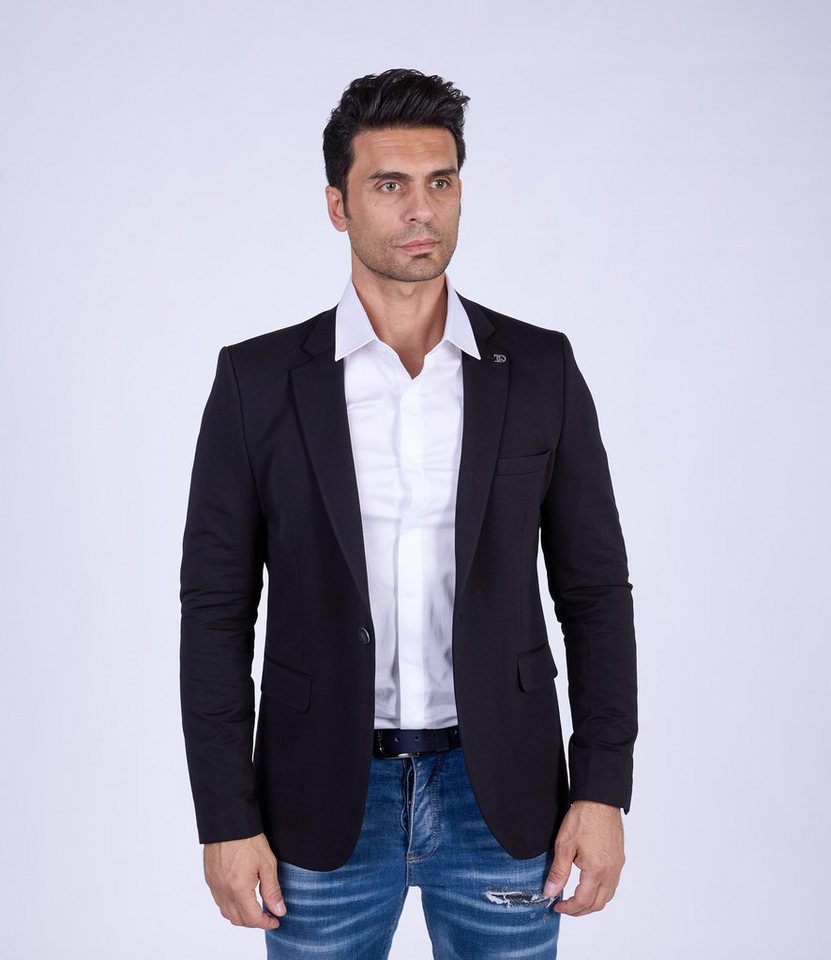 Denim Distriqt Sakko Designer Slim Fit Totenkopf Herren Sakko von Denim Distriqt
