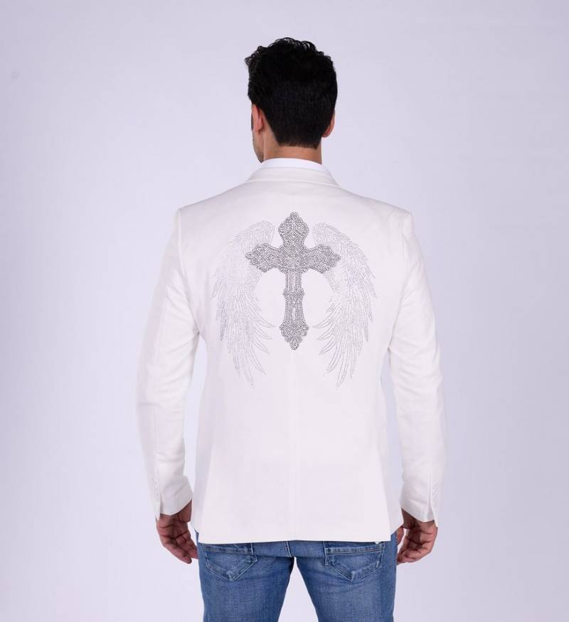 Denim Distriqt Sakko Extravagantes Herren Slim Fit Sakko Weiß 54 von Denim Distriqt