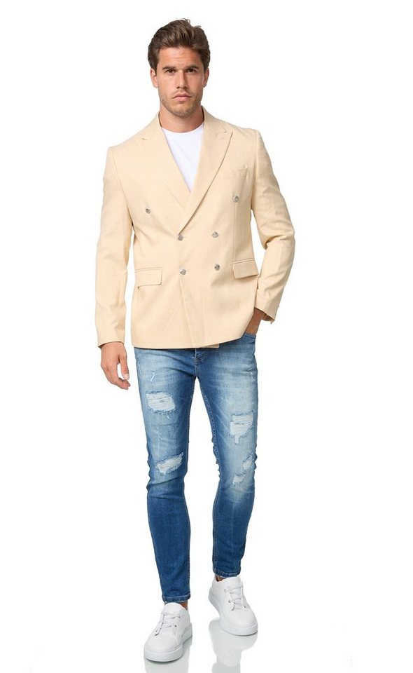 Denim Distriqt Sakko Feiner Herren Zweireiher Sakko in schönen Sommer Farben Gelb 50 von Denim Distriqt
