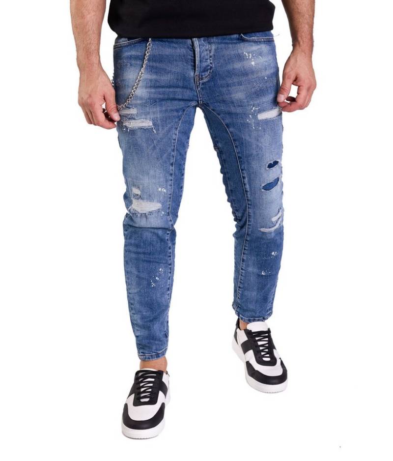 Denim Distriqt Skinny-fit-Jeans Destroyed Herren Jeans Skinny Fit Blau 16401 W31/L32 von Denim Distriqt