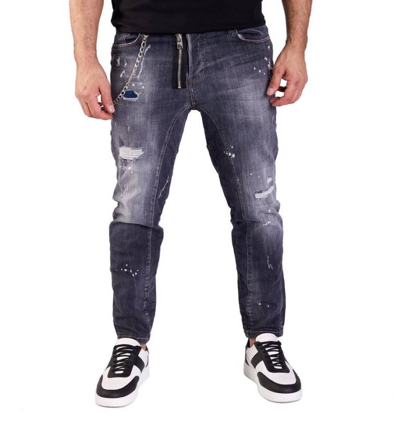 Denim Distriqt Skinny-fit-Jeans Destroyed Herren Jeans Skinny Fit Schwarz 16403 W34/L32 von Denim Distriqt