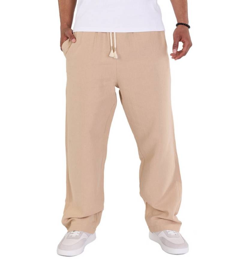 Denim Distriqt Stoffhose Musselin Herren Sommerhose (Leinenoptik) Beige S von Denim Distriqt