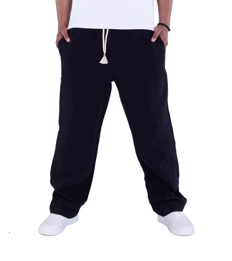 Denim Distriqt Stoffhose Musselin Herren Sommerhose (Leinenoptik) Schwarz M von Denim Distriqt