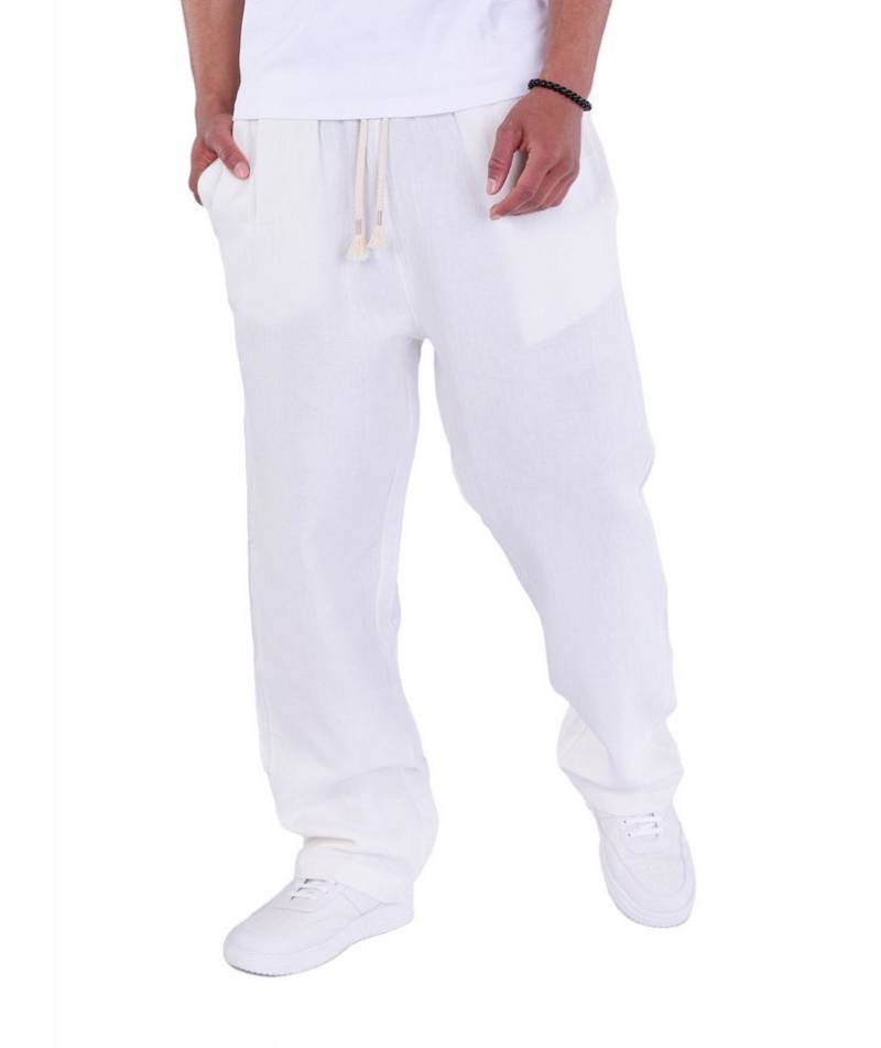 Denim Distriqt Stoffhose Musselin Herren Sommerhose (Leinenoptik) Weiß S von Denim Distriqt