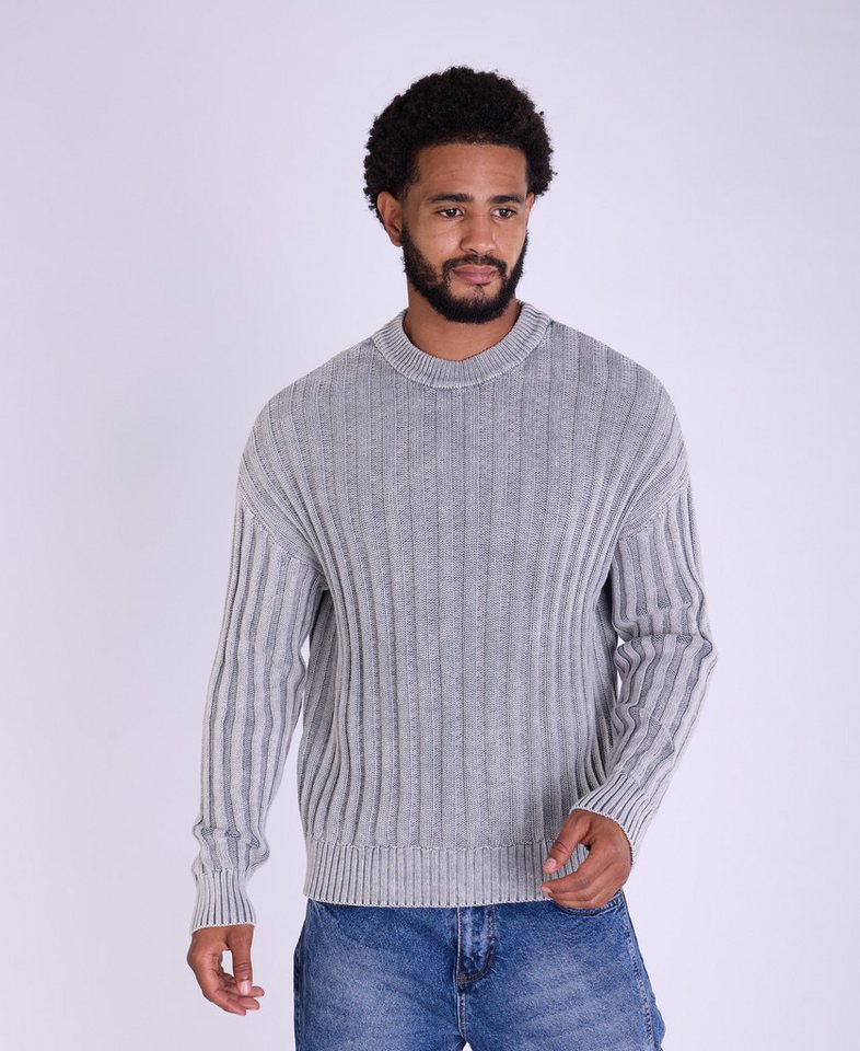 Denim Distriqt Strickpullover Herren Stickpullover mit Batik-Look von Denim Distriqt