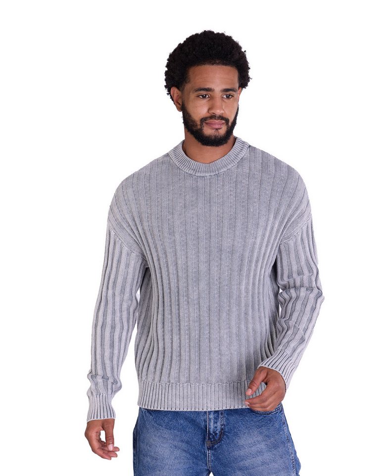 Denim Distriqt Strickpullover Herren Stickpullover mit Batik-Look von Denim Distriqt