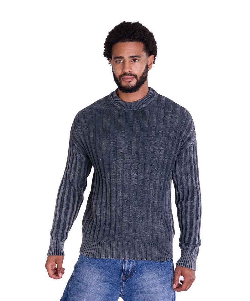 Denim Distriqt Strickpullover Herren Stickpullover mit Batik-Look von Denim Distriqt
