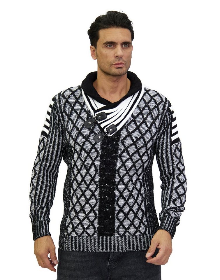 Denim Distriqt Strickpullover Herren Strickpullover mit modernem Schalkragen von Denim Distriqt