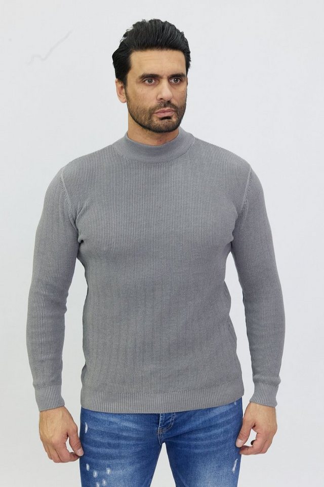 Denim Distriqt Strickpullover Stehkragen Pullover in feinem Muster von Denim Distriqt