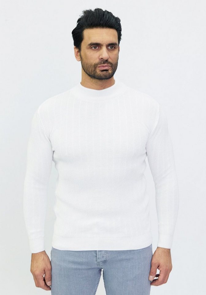 Denim Distriqt Strickpullover Stehkragen Pullover in feinem Muster Clover Sweater von Denim Distriqt