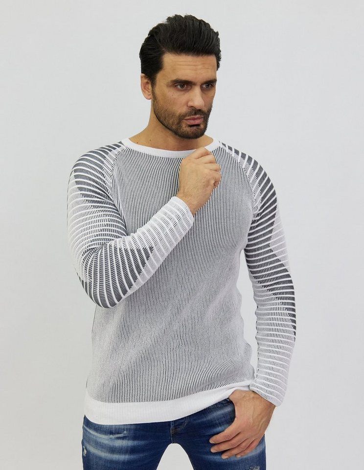 Denim Distriqt Strickpullover Zweifarbiger Feinstrick mit feinen Details von Denim Distriqt