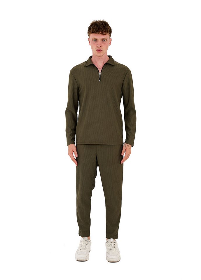 Denim Distriqt Trainingsanzug Freizeitanzug, 2er Kombi lässiges Design Trainingsanzug Grün L von Denim Distriqt