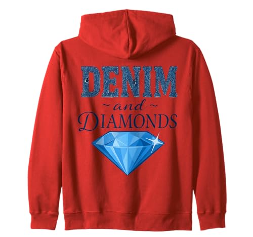 Denim And Diamonds - Men Woman Kids Kapuzenjacke von Denim Fabric Diamonds Stylish Skinny Jeans Lover