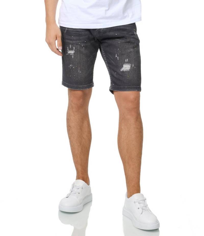 Denim House Jeansbermudas Herren Jeansshort im Destroyed Look mit Stretch Schwarz-2 W38 von Denim House