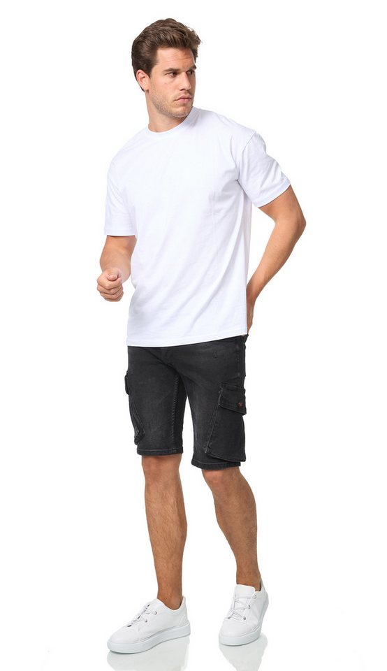 Denim House Jeansshorts Cargo Short Jeans in Schwarz Herren Bermuda Schwarz 30 von Denim House