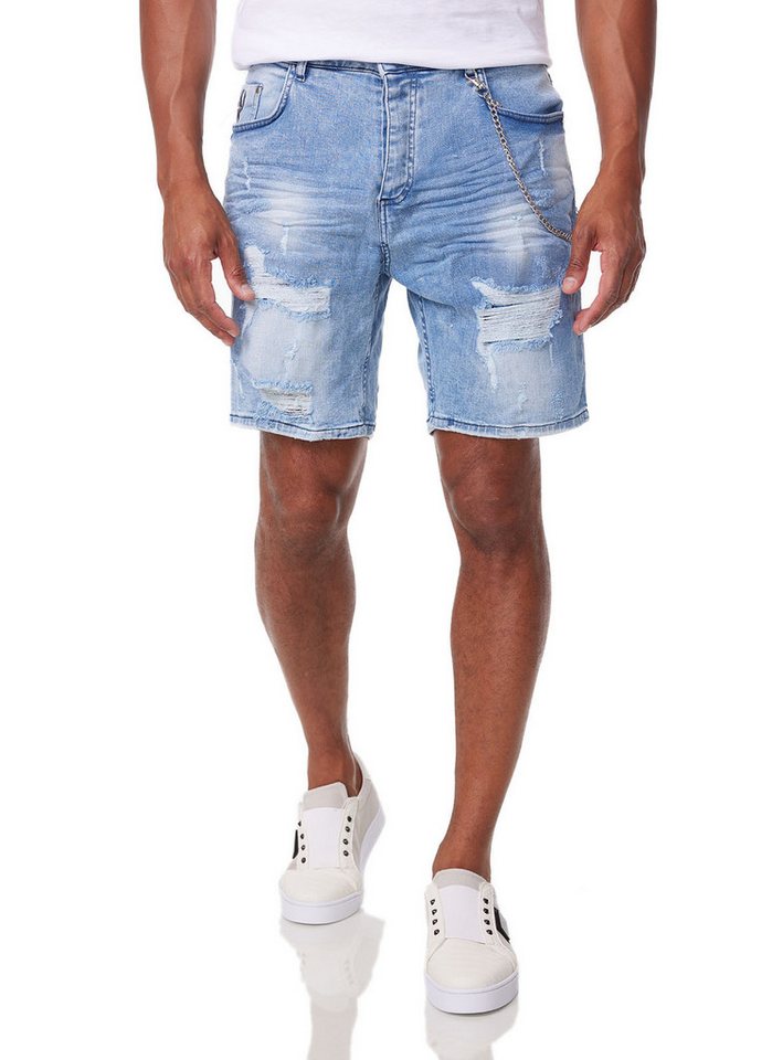 Denim House Jeansshorts Lässige Herren Jeansshort Denim Bermuda OVERSIZE-LOOK Blau W30 von Denim House