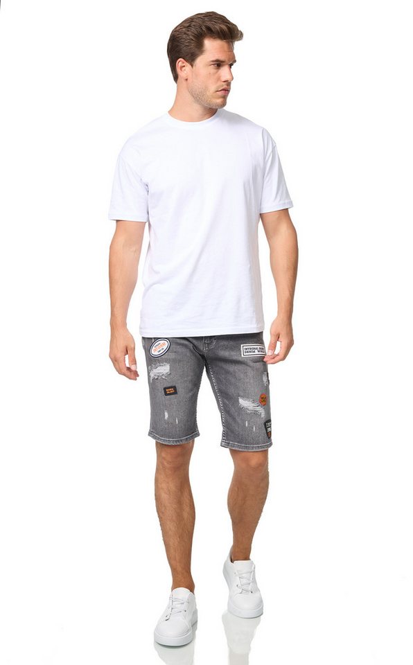 Denim House Jeansshorts Patchwork Short Jeans im Used-Look Herren Bermuda von Denim House