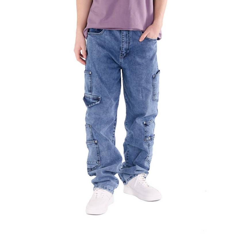 Denim House Loose-fit-Jeans Herren Baggy Cargo HiP HoP Jeans von Denim House