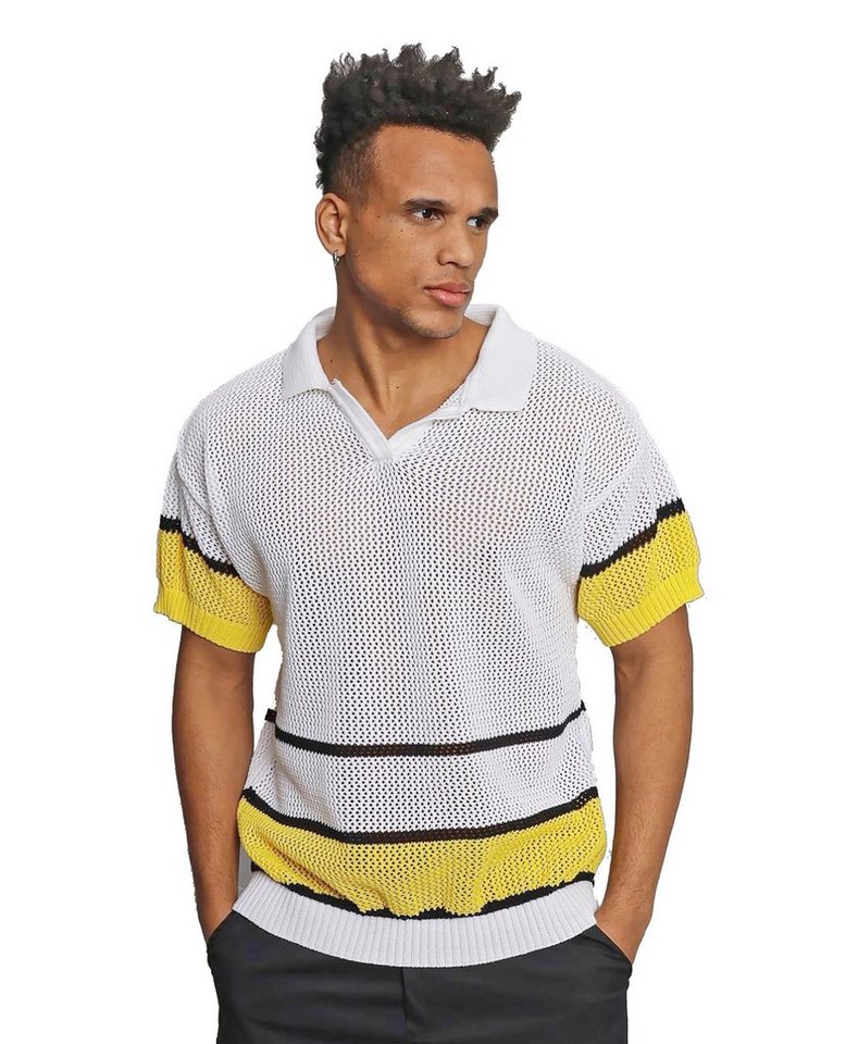 Denim House T-Shirt Herren Polo Netzshirt in OVERSIZE mit schönen Detaills Sommer von Denim House