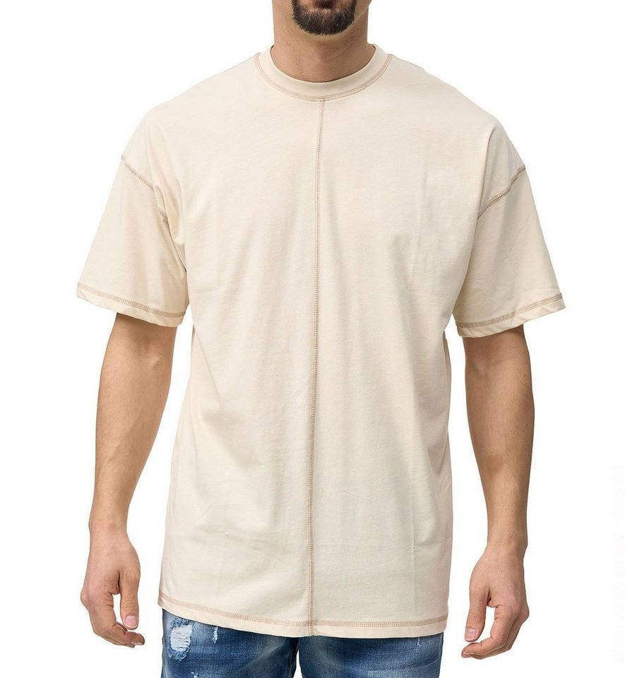 Denim House T-Shirt Oversize Herren T-Shirt mit Kontrast-Naht in Loose - Fit von Denim House