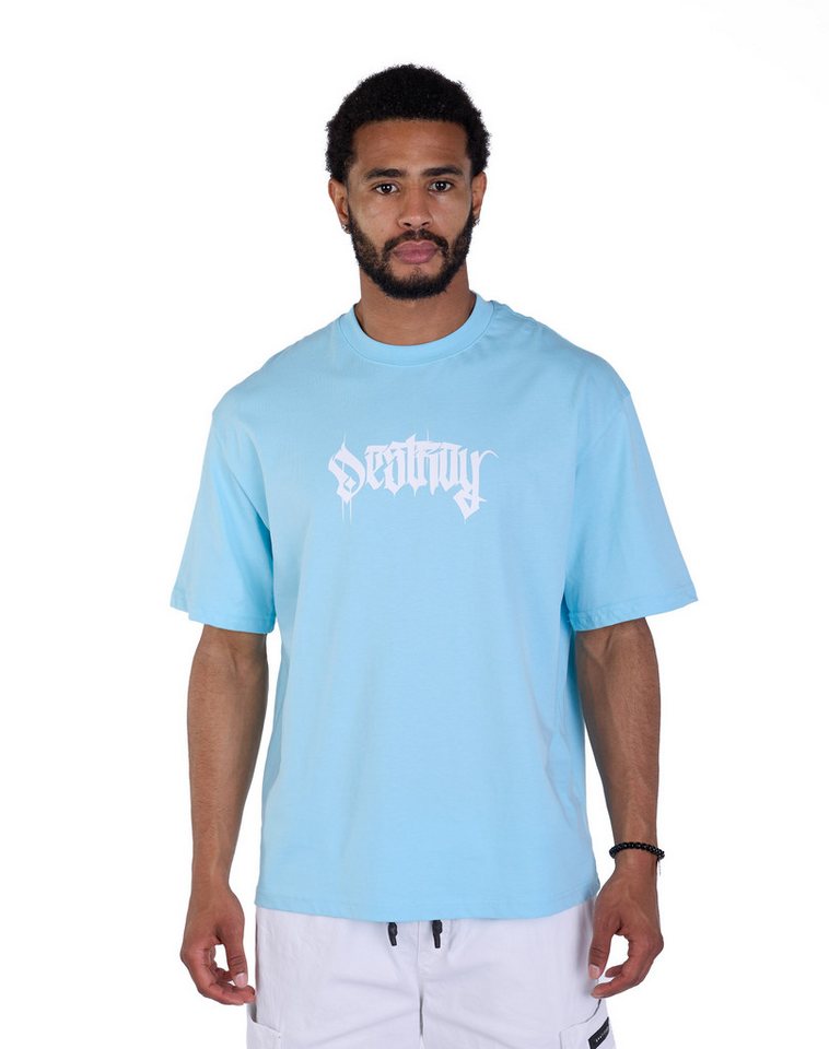 Denim House T-Shirt Oversized Herren T-Shirt mit lässigem Rückenprint Blau XXL von Denim House