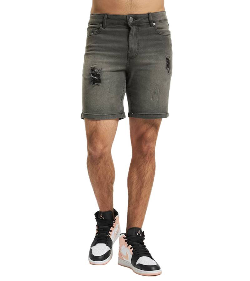 Denim Project Sync Herren Jeans Bermuda-Shorts im Used Look Sommer-Shorts DP-Coll2-004 423 Grau von Denim Project