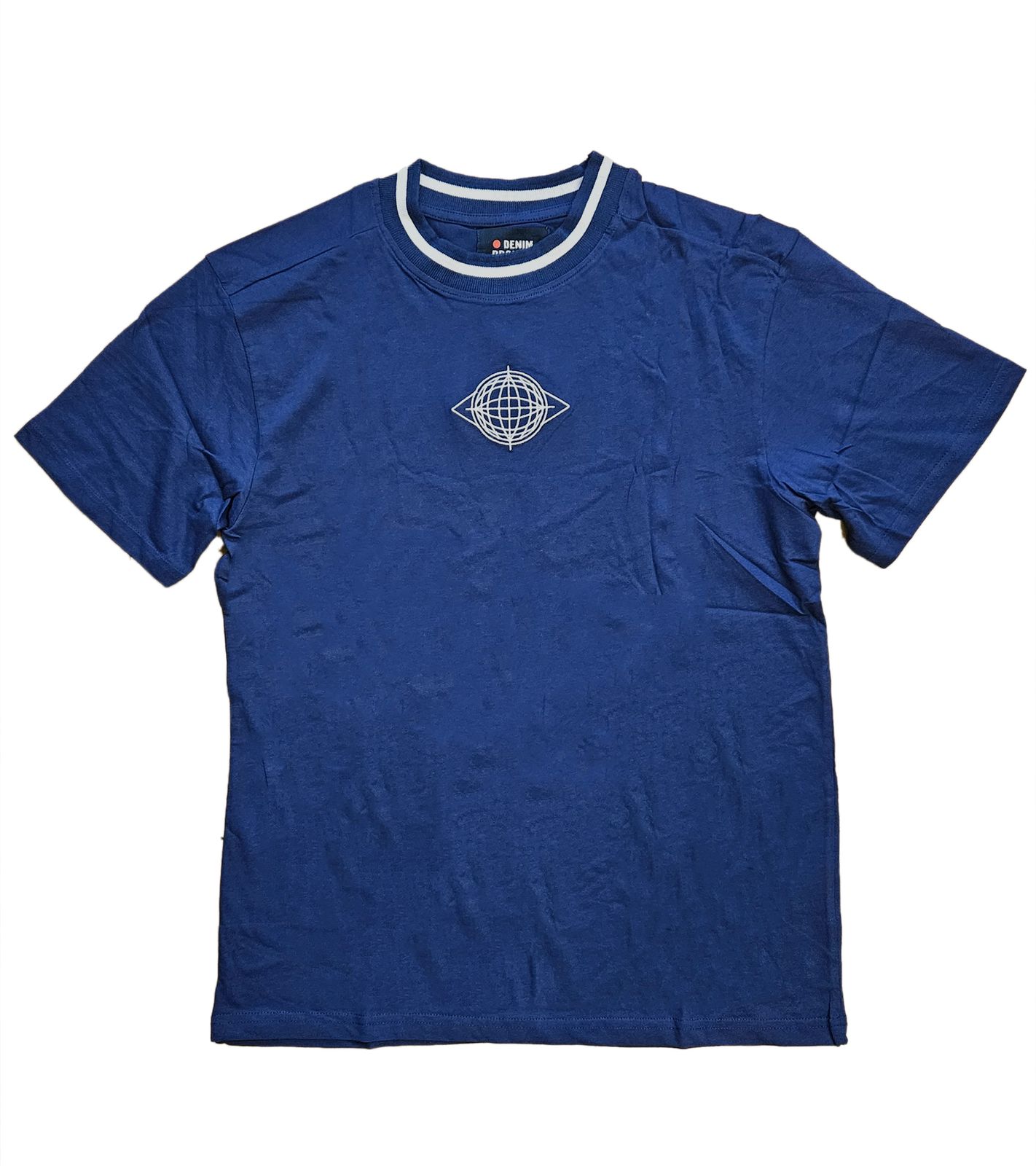 Denim Project Herren Baumwoll-Shirt Rundhals-Shirt Kurzarm-Shirt DP-10022-044 008 Dunkelblau von Denim Project