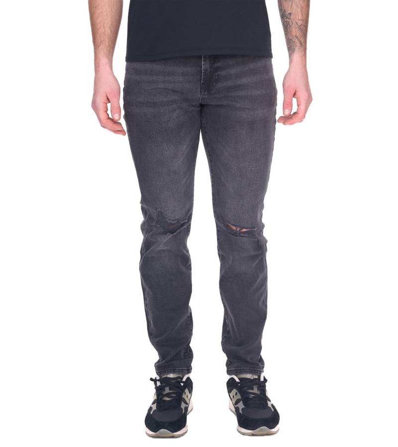 Denim Project Herren Jeans nachhaltige Slim Fit Hose im Destroyed-Look Baumwoll-Hose DP-10022-106 281 Schwarz von Denim Project