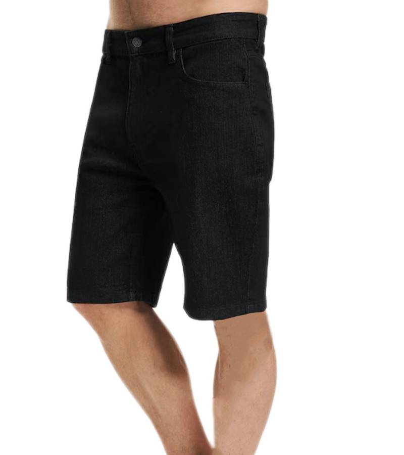 Denim Project Herren Sommer-Shorts schlichte Baumwoll-Hose Freizeit-Shorts kurze Hose Jeans DP3800 281 Schwarz von Denim Project