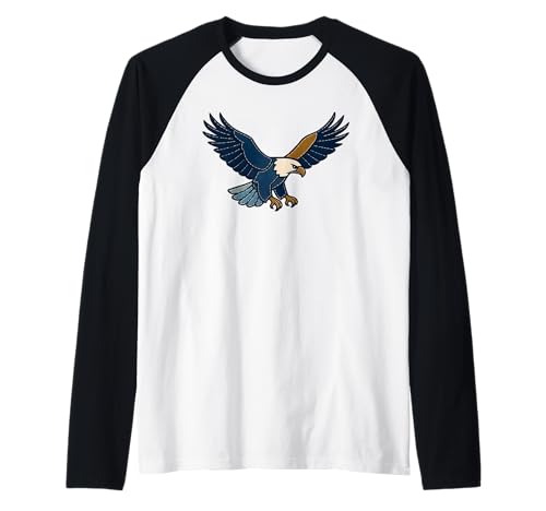 Adler Retro Artwork Faux Denim Patch Style Raglan von Denim Talon Threads