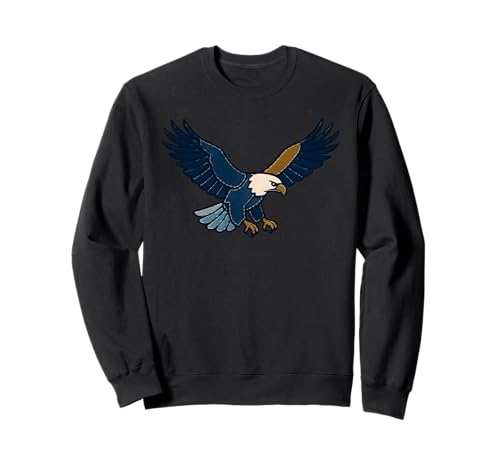 Adler Retro Artwork Faux Denim Patch Style Sweatshirt von Denim Talon Threads