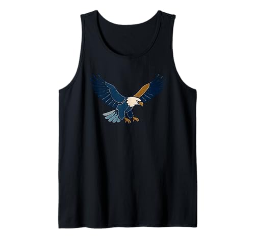Adler Retro Artwork Faux Denim Patch Style Tank Top von Denim Talon Threads