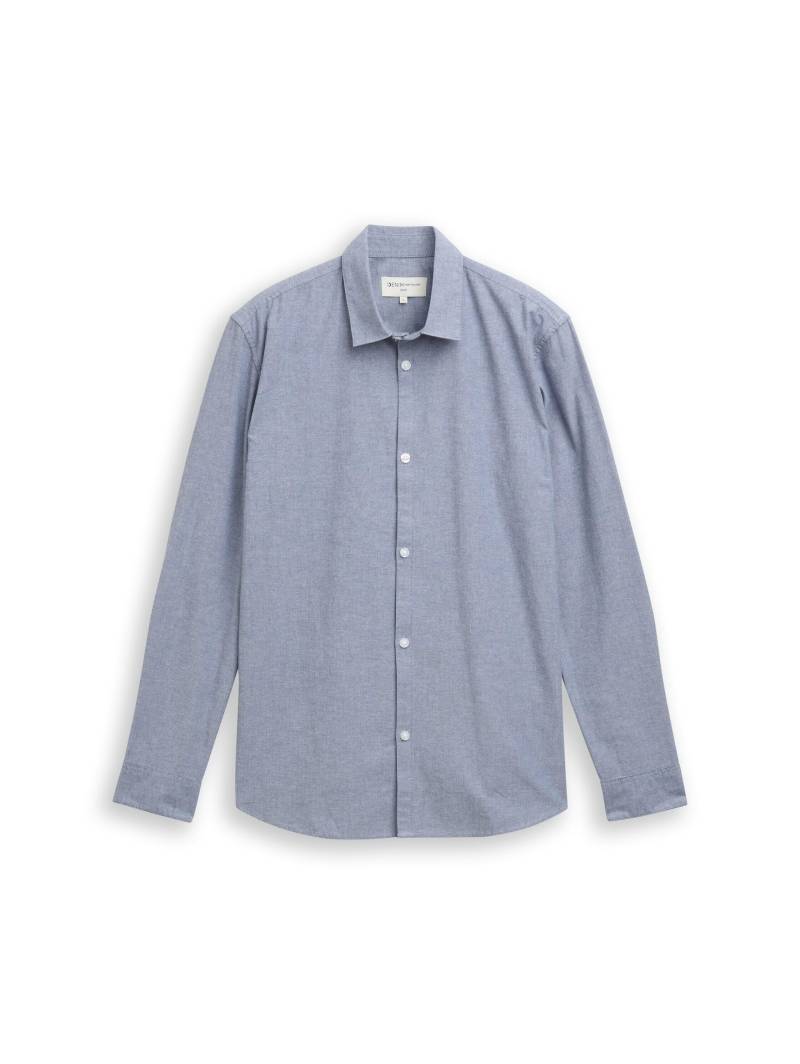 Denim Tom Tailor - Basic Fit Hemd aus Baumwolle night blue white chambray - Gr. - XXL von Denim Tom Tailor